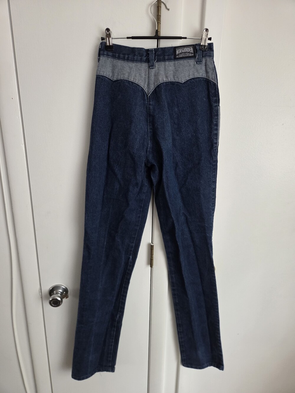 Roughriders Circle T Retro Western Rodeo Blue Cotton Straight Jeans Size 4